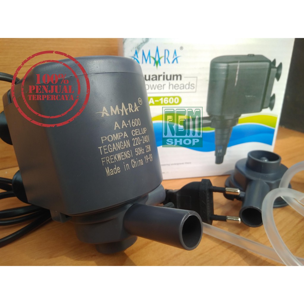 Amara AA 1600 AA-1600 power heads mesin pompa celup aquarium aquascape murah