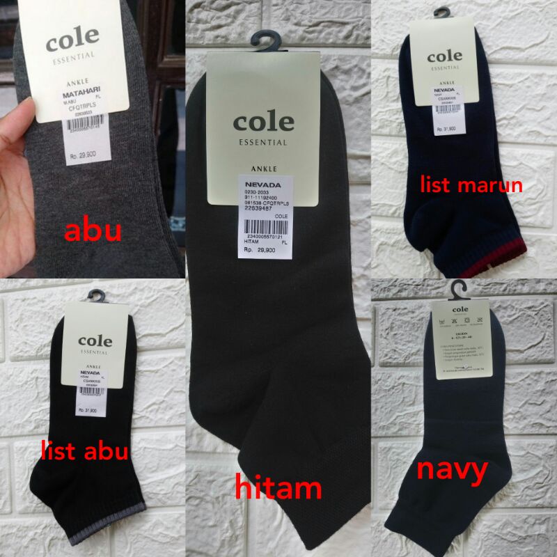 kaos kaki pendek cole