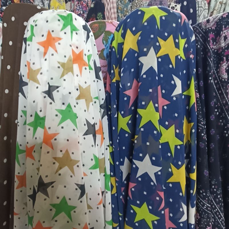 kain ceruty motif premium // kain ceruty motif // ceruty motif // kain motif bintang