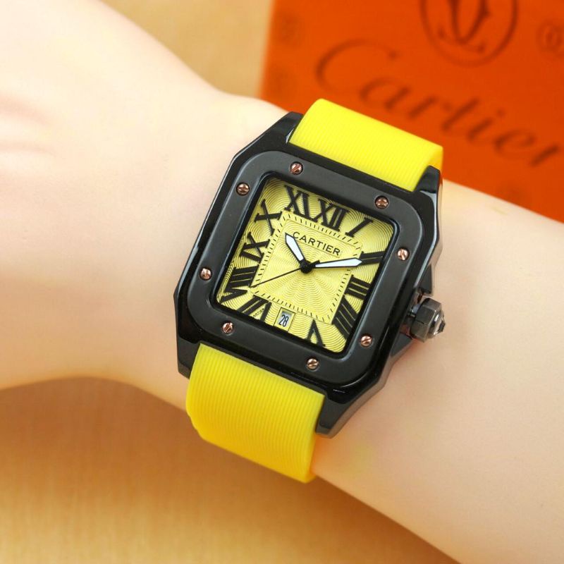 Jam tangan cartier Wanita 3,8cm Bahan Karet Tanggal Aktif