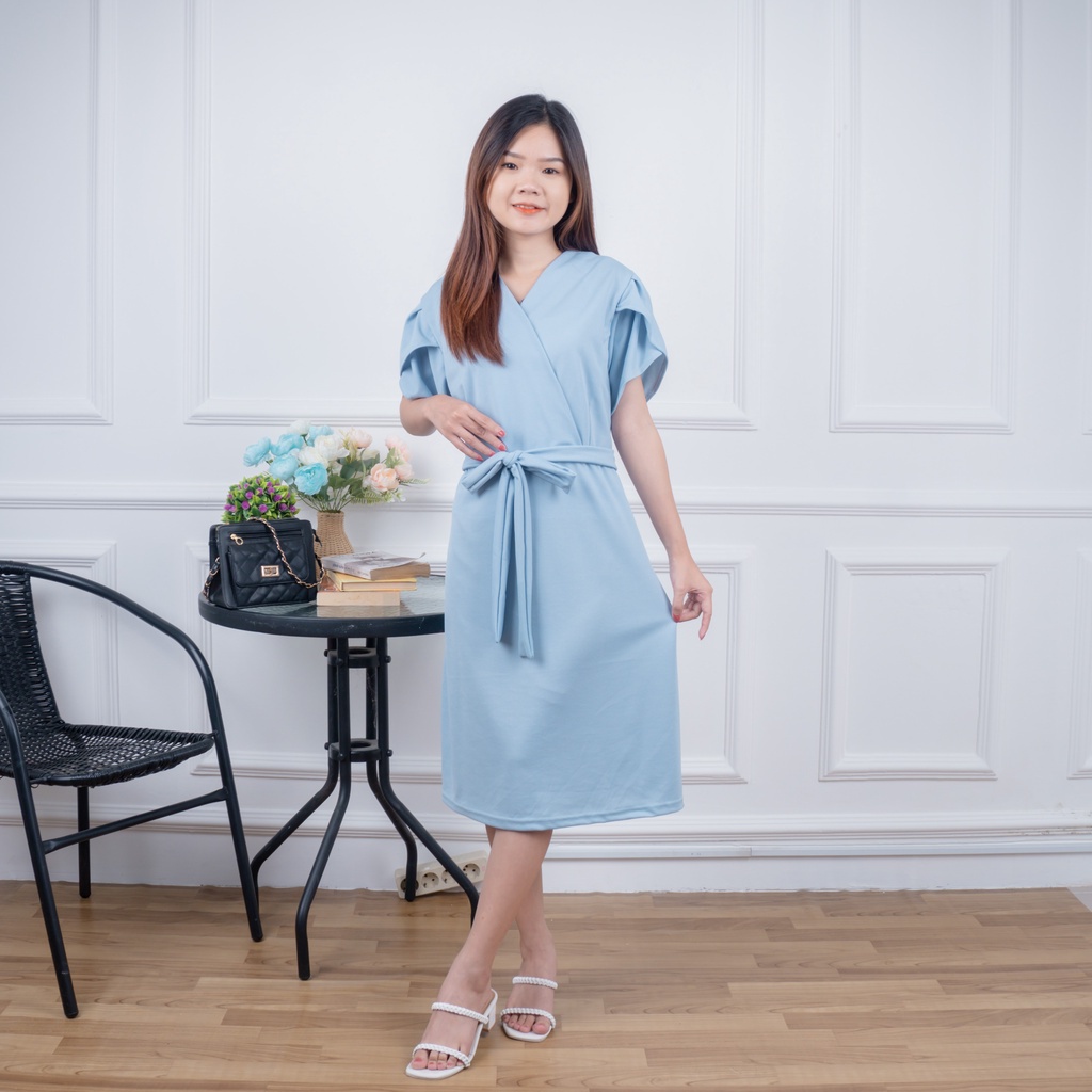 IL - Lolina Dress Casual Terusan Premium Crepe / Dress Polos Wanita Korean Style