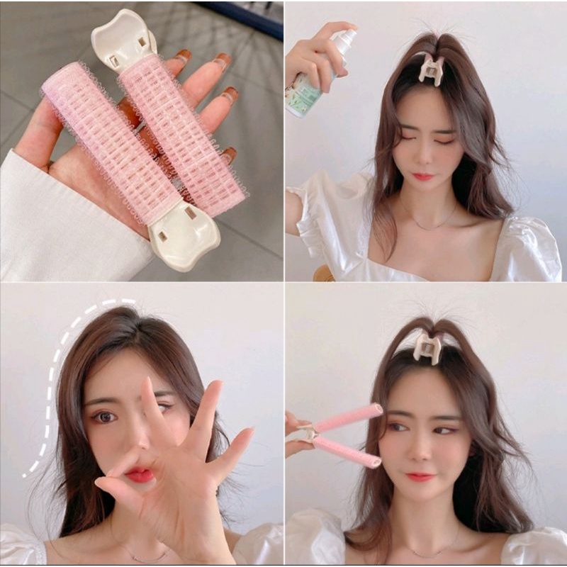 PREMIUM HAIR ROLL VELCRO / Roll rambut Jepit Poni Korea Heatless Roll Verlcro Roll Jepit