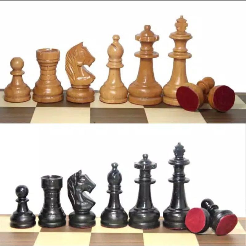 Bidak Catur Kayu Sawo Model Benteng Kotak