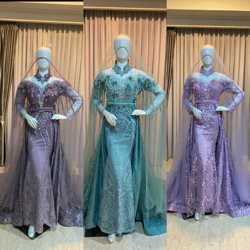 GAUN PENGANTIN FULL PAYET SLIM EKOR MODERN//BAJU WEDDING MEWAH TERBARU