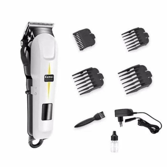 alat cukur rambut cas kemei km-809a hair clipper charger LED indikator power