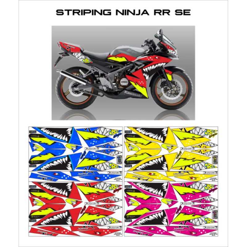 STRIPING STICKER NINJA RR SE 150 / stiker lis motor NINJA 150 RR SE motif shark