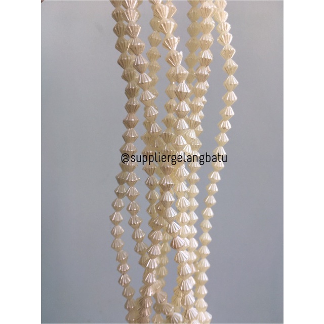 bahan Mutiara Sintetis BICONE 8MM WHITE PEARL TULANG manik aksesoris