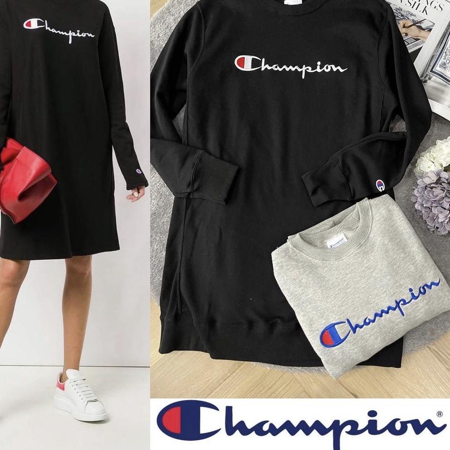 CHAMPION Women Dress - Sweater Dress Wanita Tebal - Streetwear - Hijabers Friendly
