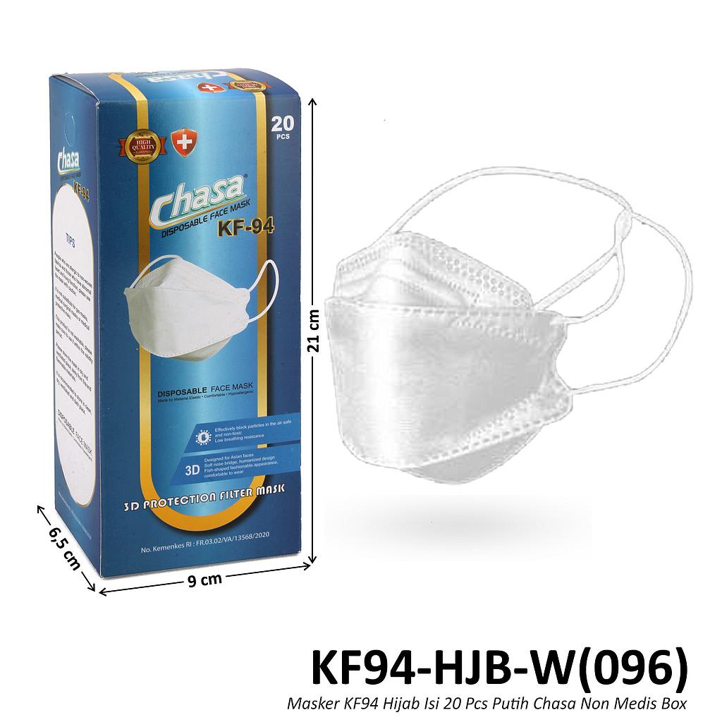 Masker CHASA KF94 Hijab Putih Isi 20 - Kemasan Box