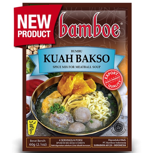 

Bamboe Kuah Bakso 60gr Bumbu Instant Spice Mix for Meatball Soup