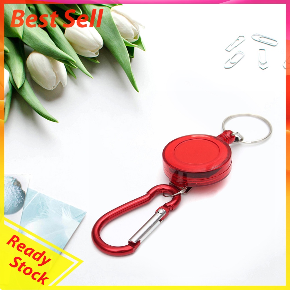 Metal Retractable Keychain Anti-Lost Anti-Theft EDC Keyring Buckle Hooks