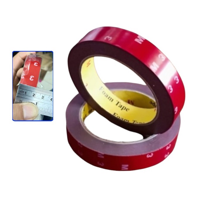 

Double Tape 3M Foam Merah 2 cm x 4.5 meter Termurah