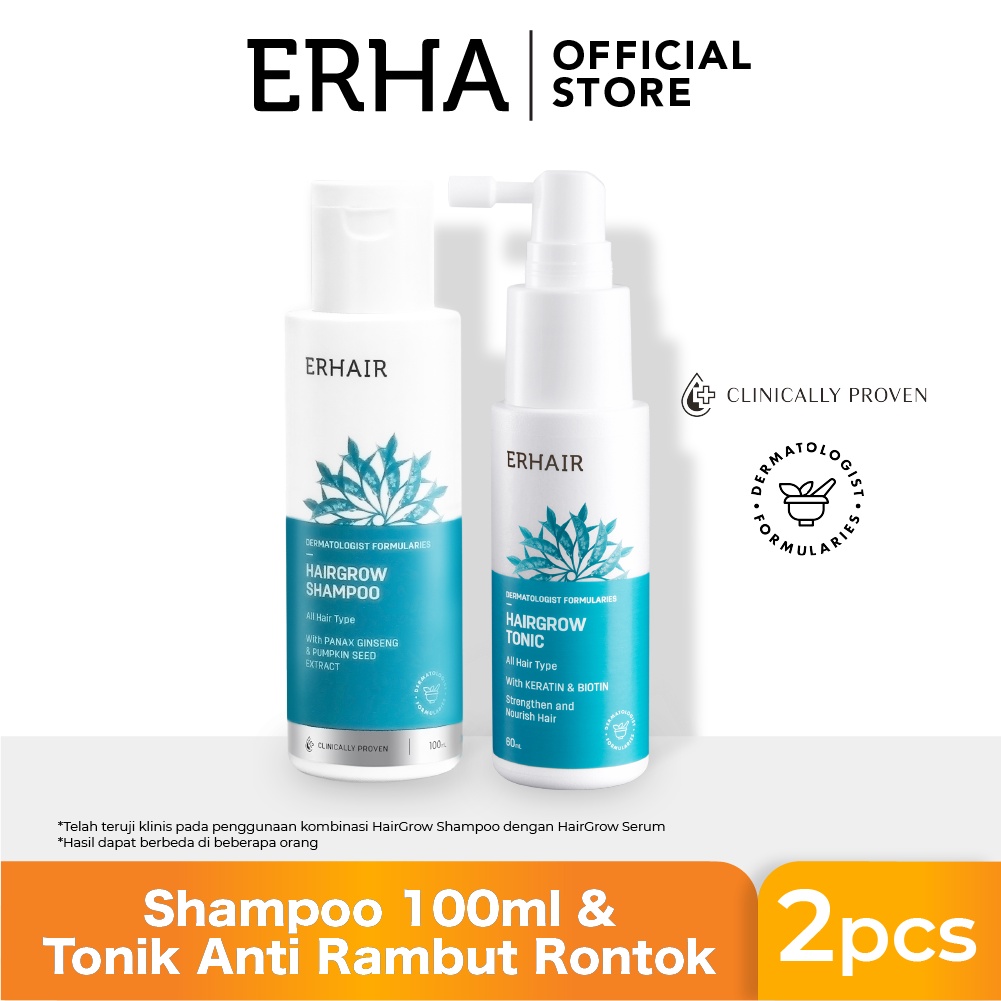 ERHA Bundling ERHAIR Hairgrow Shampoo 100ml & Tonic Sampo & Tonik