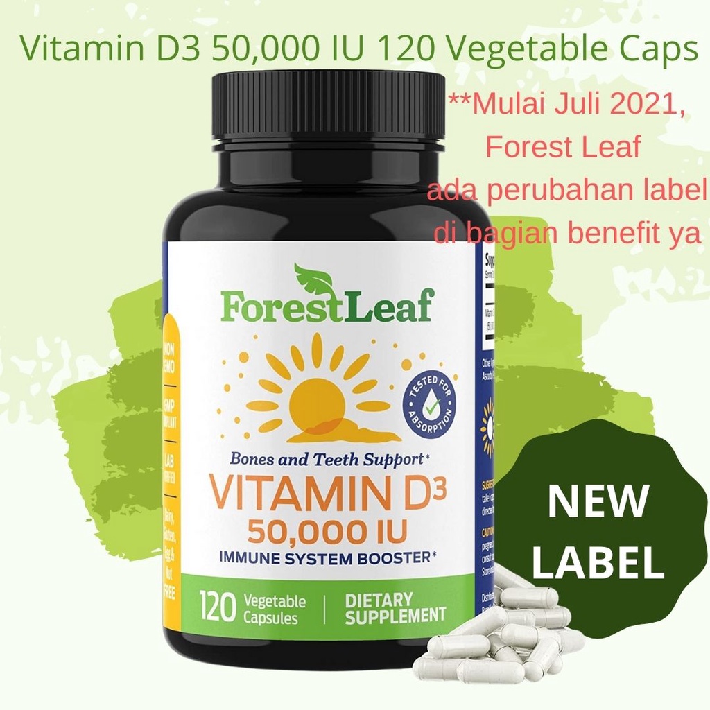 Jual FOREST LEAF VITAMIN D3 50,000 IU WEEKLY SUPPLEMENT Indonesia