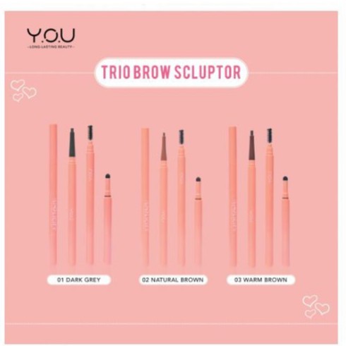 ☘️Yuri Kosmetik☘️ YOU The Simplicity Trio Brow Sculptor FREE eyeshadow