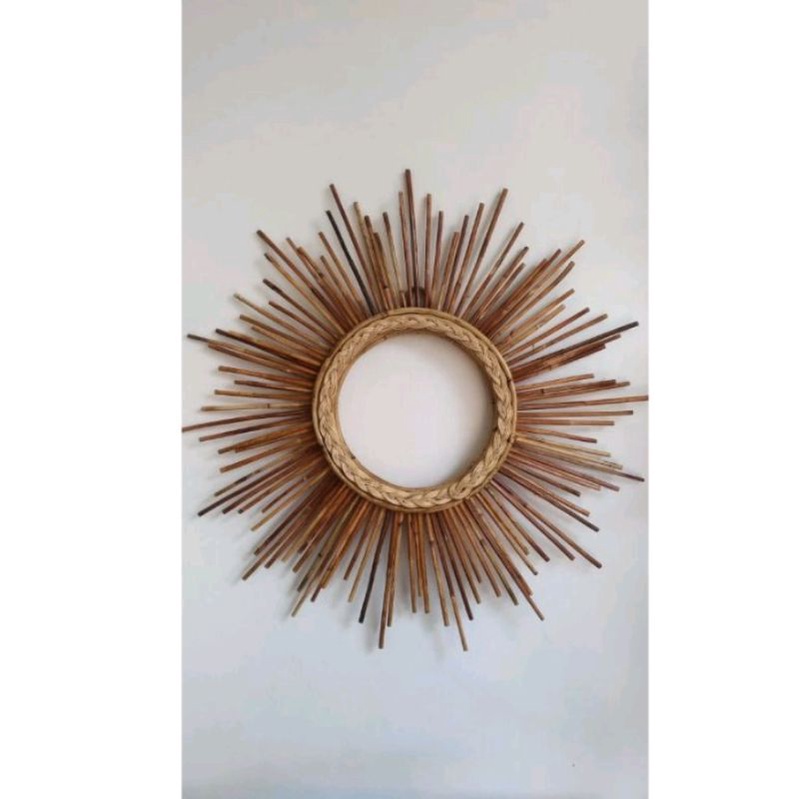 bingkai cermin rotan tanpa kaca