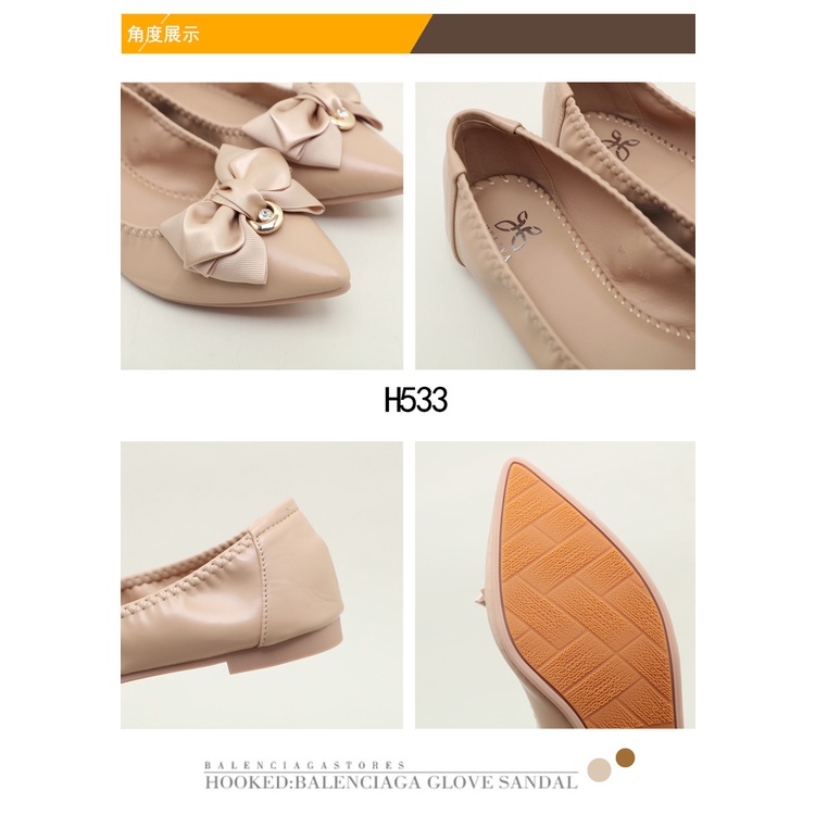 HELIVA NATALIE Sepatu Flat Ribbon Series Foldable Bahan Kulit H533 Original Brand