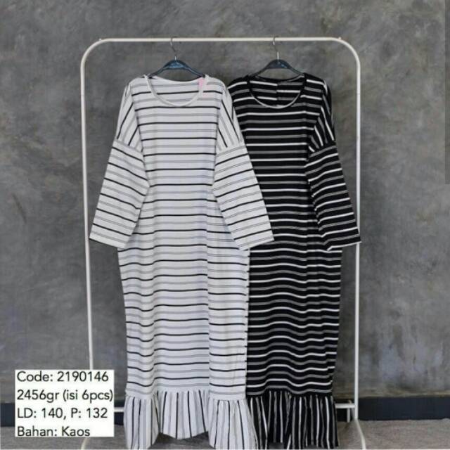 GAMIS STRIPE H/P REMPEL BAWAH, KAOS JUMBO