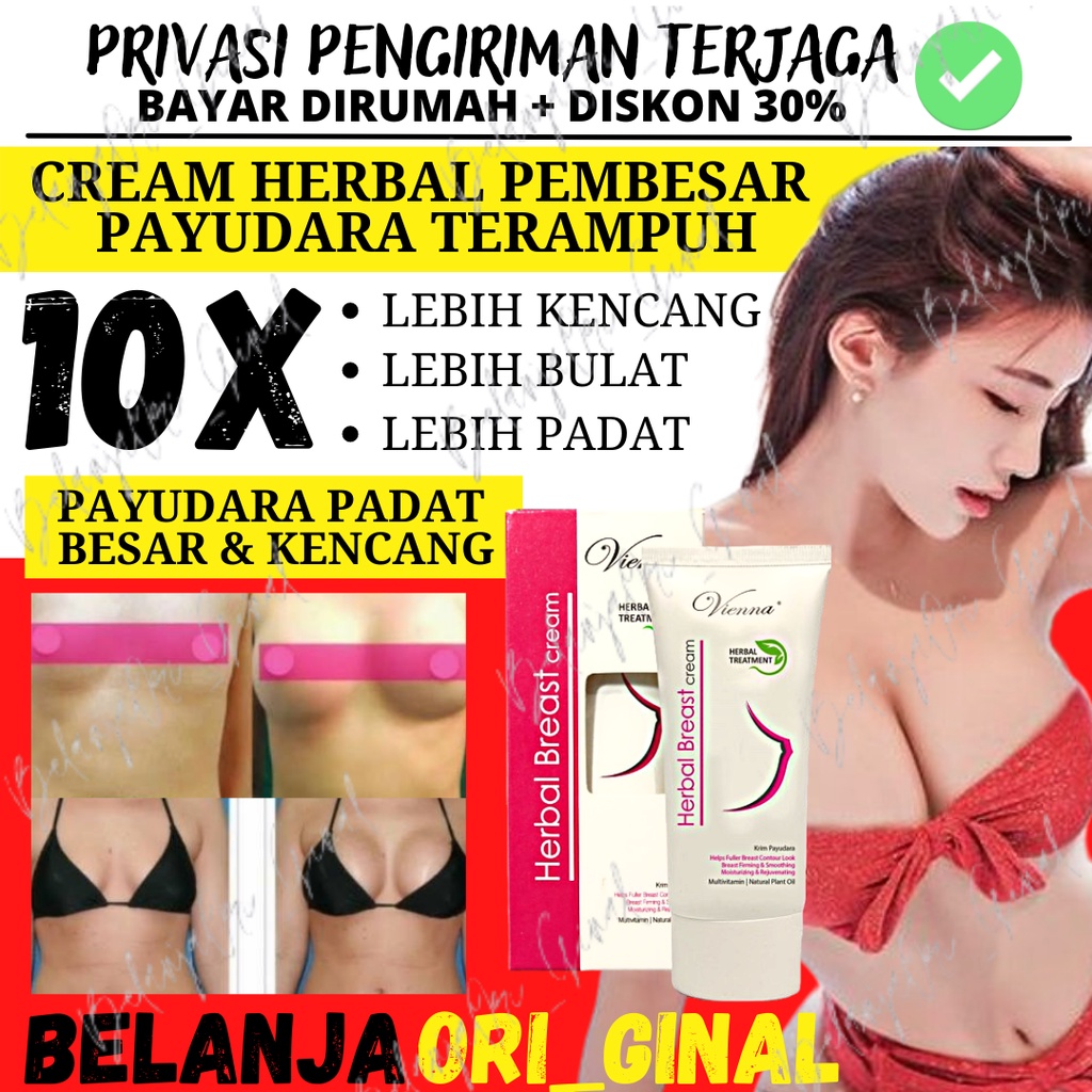 PEMBESAR PAYUDARA CREAM PAYUDARA VIENNA HERBAL BREAST ORIGINAL BPOM PENGENCANG PAYUDARA