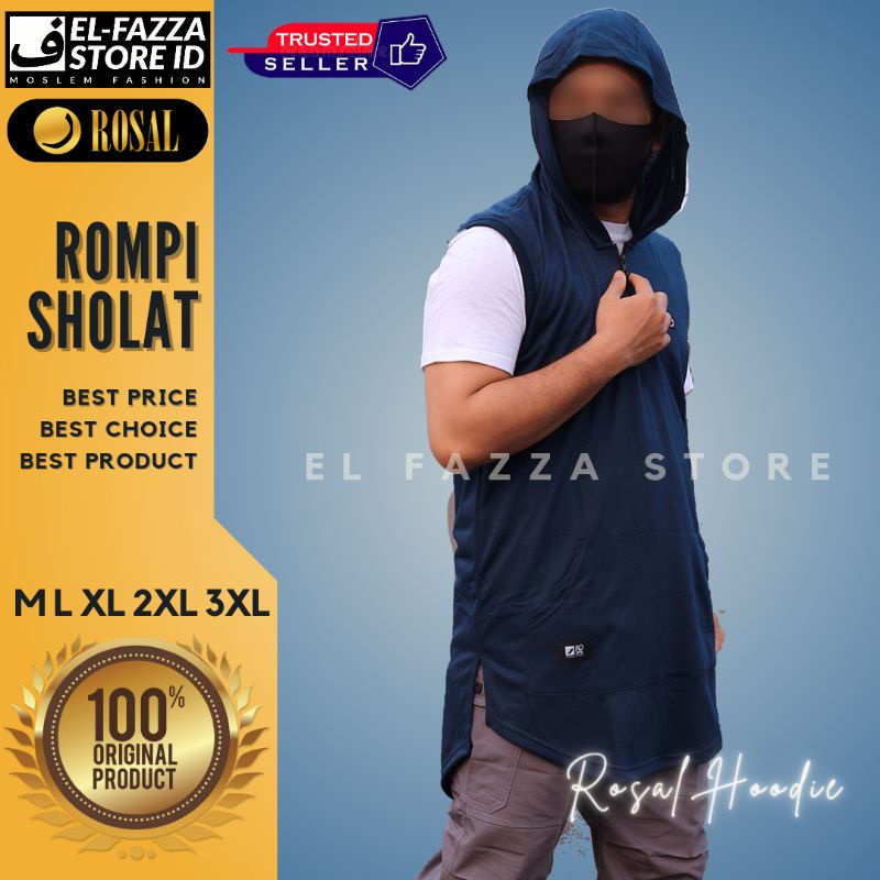 Rompi Sholat shalat Pria ROSAL HOODIE - Baju koko kurta Pakistan - Rompi cowok Murah