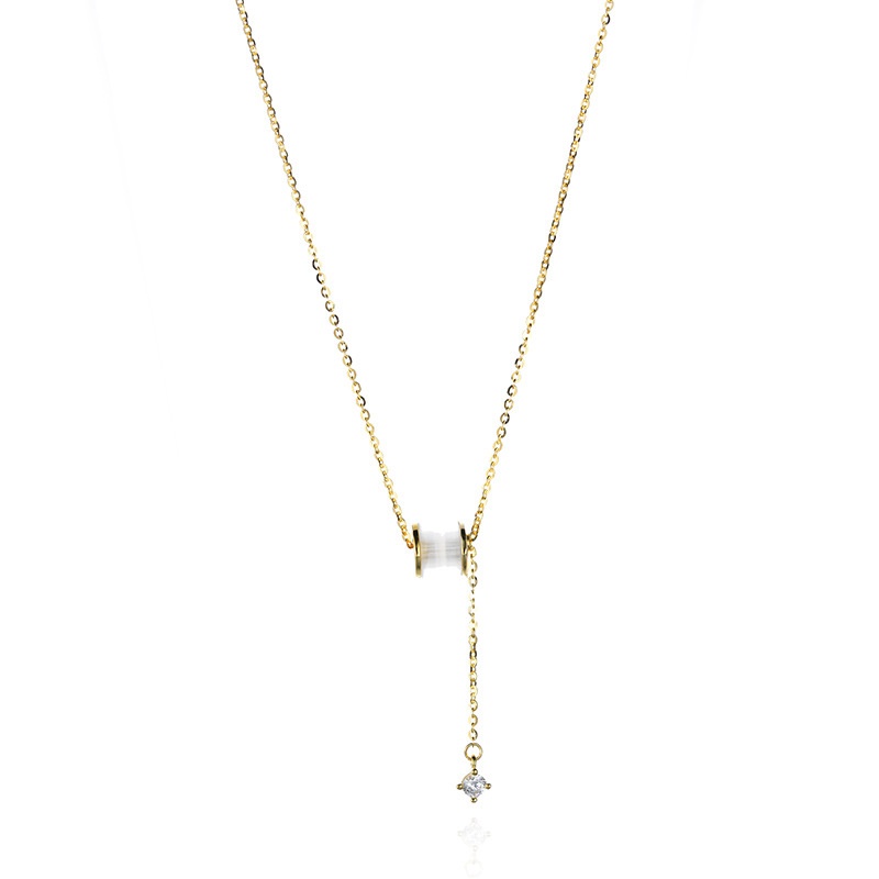 Kalung Rantai Dengan Liontin Opal Kecil Untuk Wanita