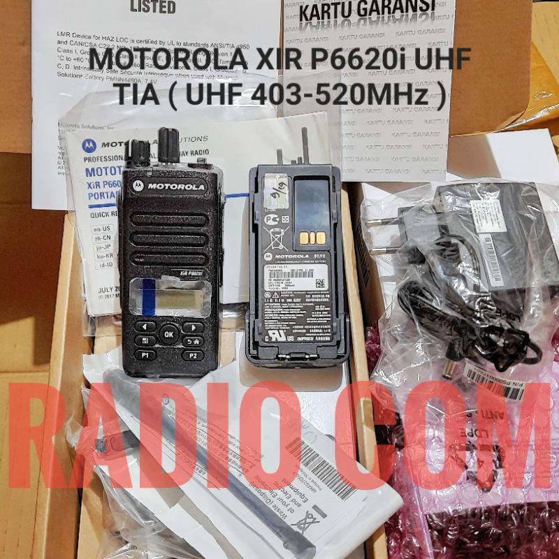 HT MOTOROLA XIR P6620i UHF 403 - 520MHz TIA GASPROOF / HT MOTOROLA XIR P6620i UHF TIA GASPROOF ORI GARANSI RESMI HT EXPLOSION PROOF XIR P6620i IS