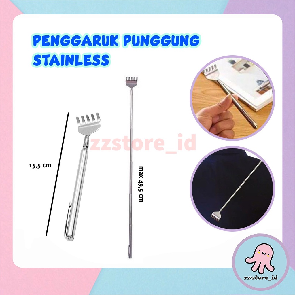ALAT PENGGARUK PUNGGUNG STAINLESS GARUKAN TONGKAT GARUK BADAN / BODY BACK SCRATCH