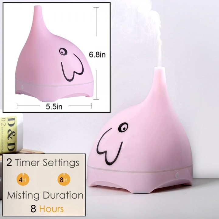 U05 USB Humidifier Cool Mist LED Mini Air Humidifier 180ml Pink