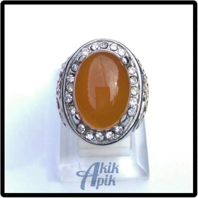 Cincin Batu Akik Cempaka Madu Baturaja Asli Natural Murah