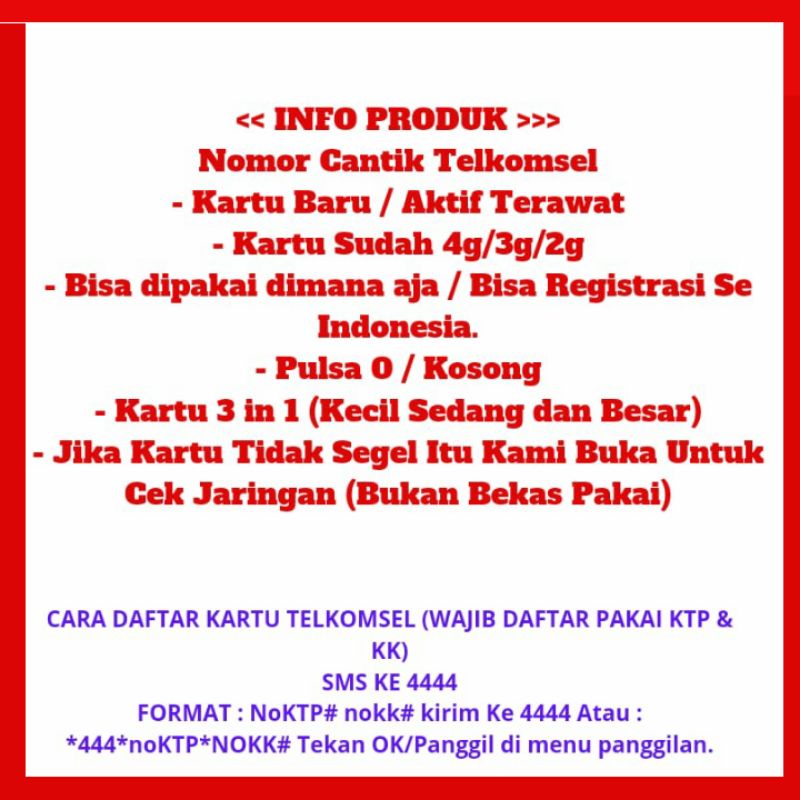 Nomor Cantik Simpati Simpati 4g