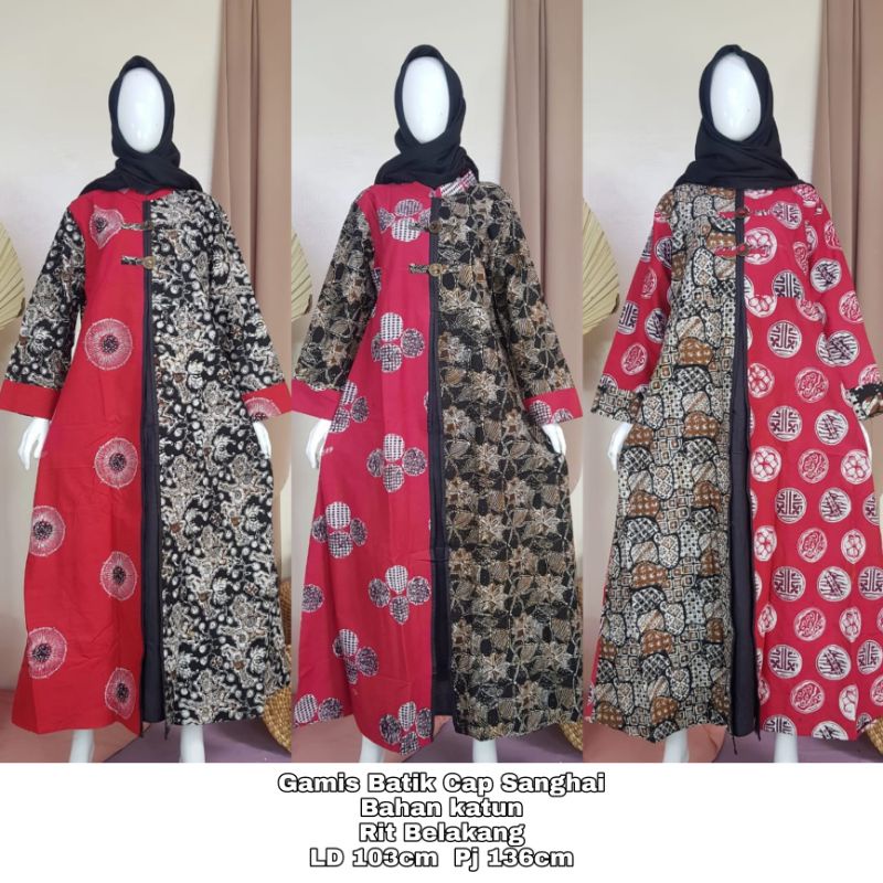 Gamis Batik Furing Cap Sanghai