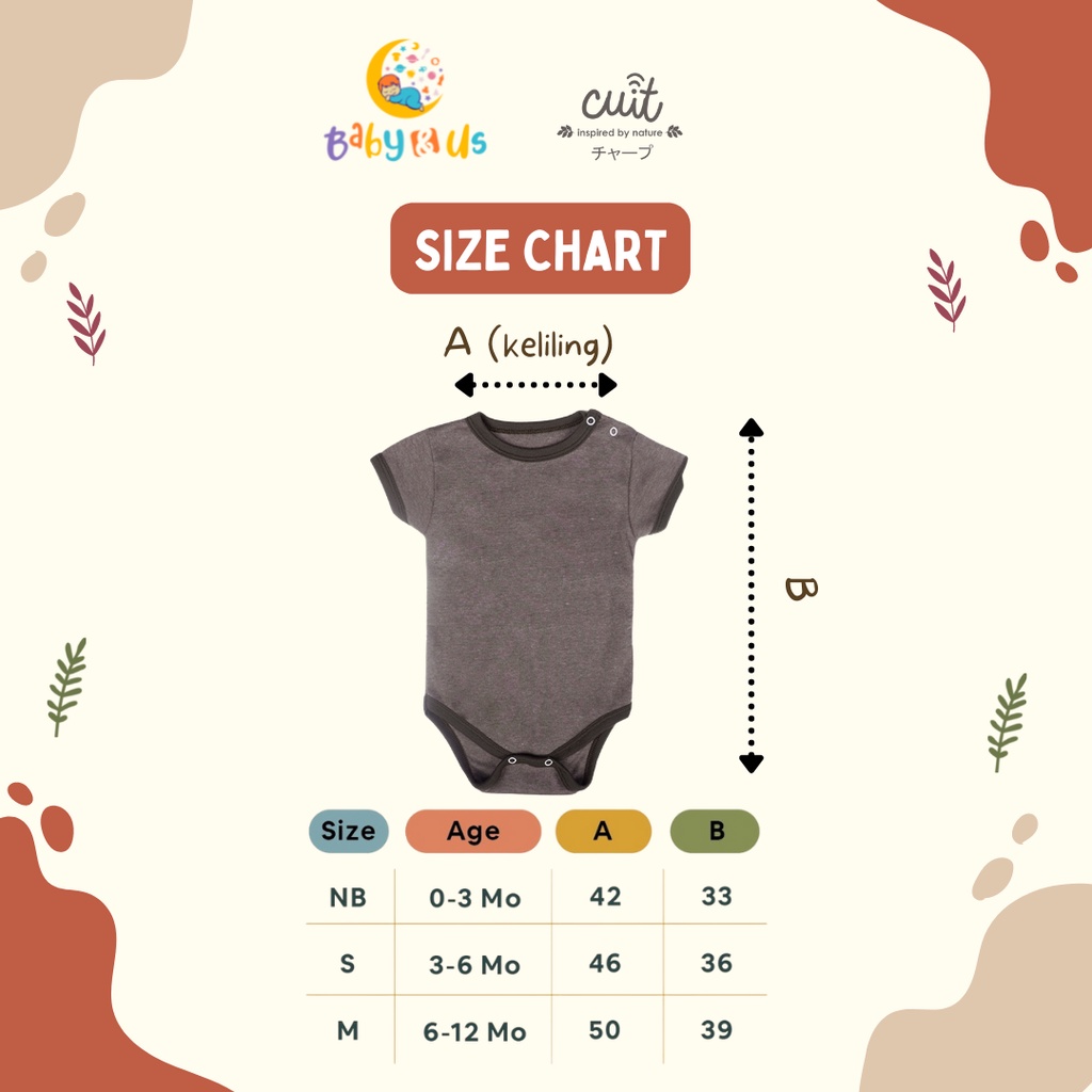 Cuit Babywear Inu Bodysuit Polos Lucu Bayi Unisex Furutsu Series - 0-3 3-6 6-12 bulan