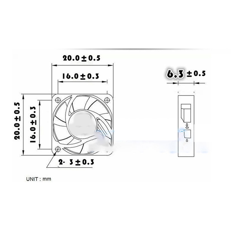 (LUCKID) 2006 Kipas Pendingin mini Ultra Tipis 10000RPM 5v12v 2CM 20MM Untuk laptop