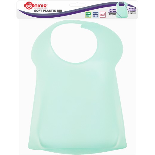 NINIO Tadah Celemek Slabber Makan Silikon Soft Plastic Bib F-378