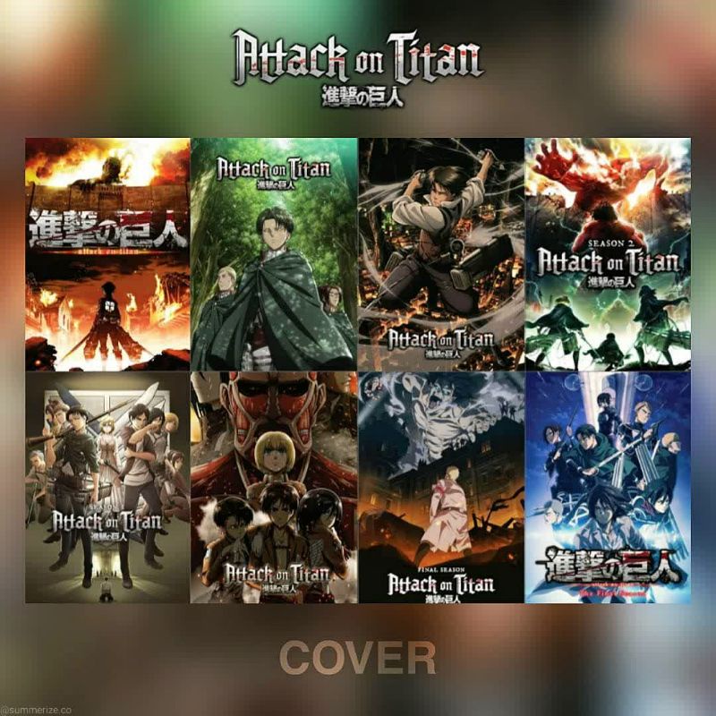 [8 PCS] COVER - Attack On Titan Poster / AOT Wall Decor / Anime Art Print
