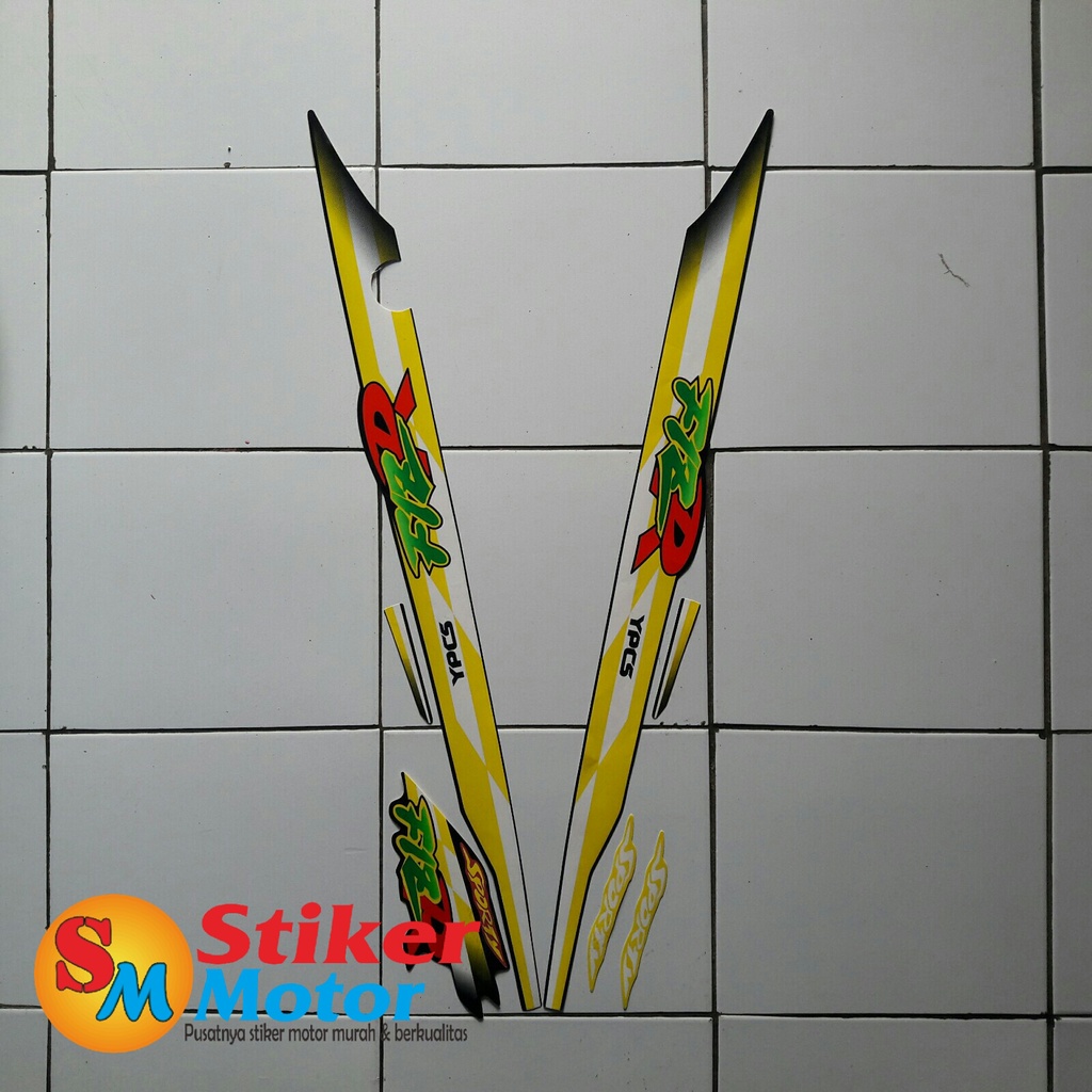 STRIPING STICKER LIS LES POLET BODY MOTOR F1ZR 1997 HITAM-KUNING