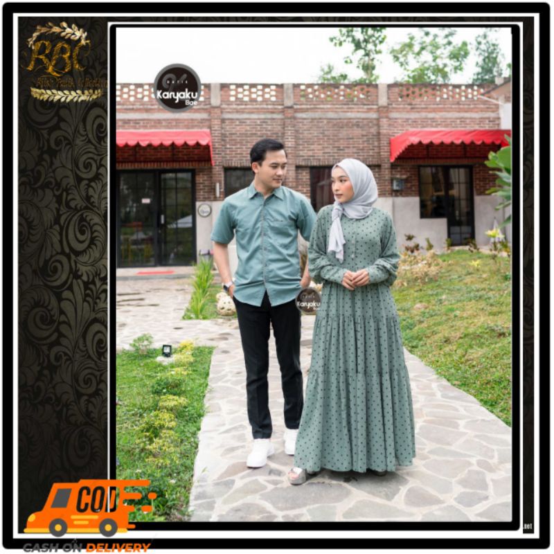 COUPLE GAMIS BELINDA/GAMIS BELINDA HIJAU WARDAH/GAMIS SUSUN/GAMIS JUMBO/GAMIS PESTA/GAMIS POLKADOT