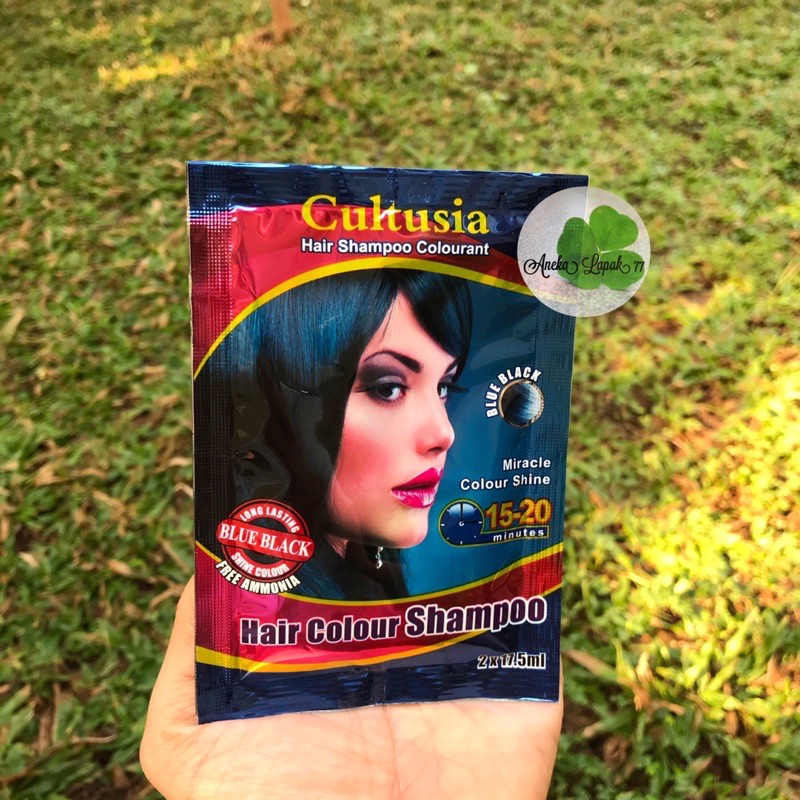 Shampo Cultusia Hair Colour Blue Black SACHET SHampo Pewarna Rambut