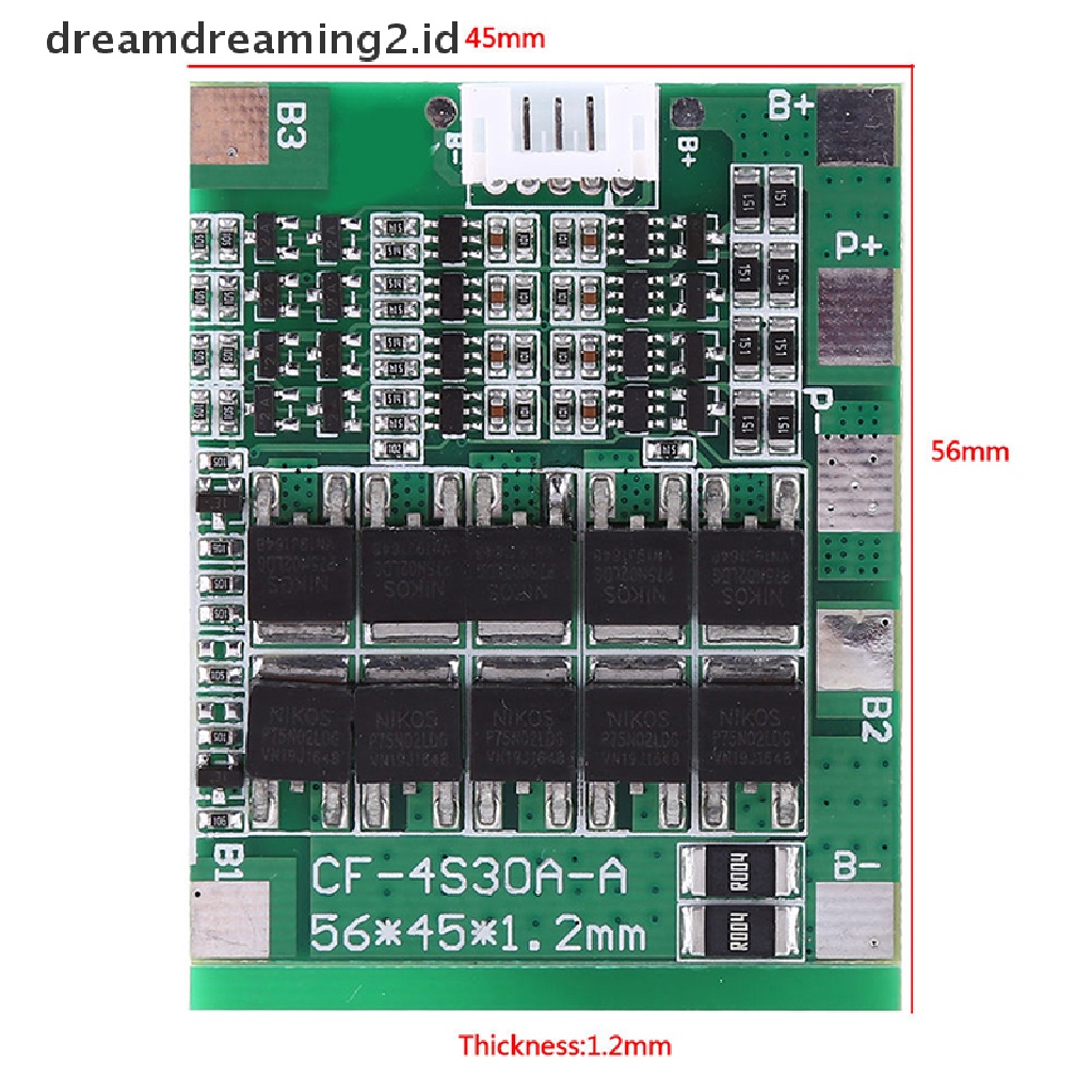 (LIKE) 4s 14.8v 30a bms pcb board Pelindung 18650 li-ion cell balance