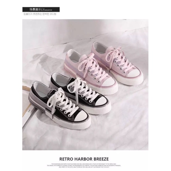 [ PAKAI DUS SEPATU ] IDEALIFESHOES Sepatu Wanita woman shoes canvas Sneakers Import Korea model Flat Bahan Kanvas import KYB-25