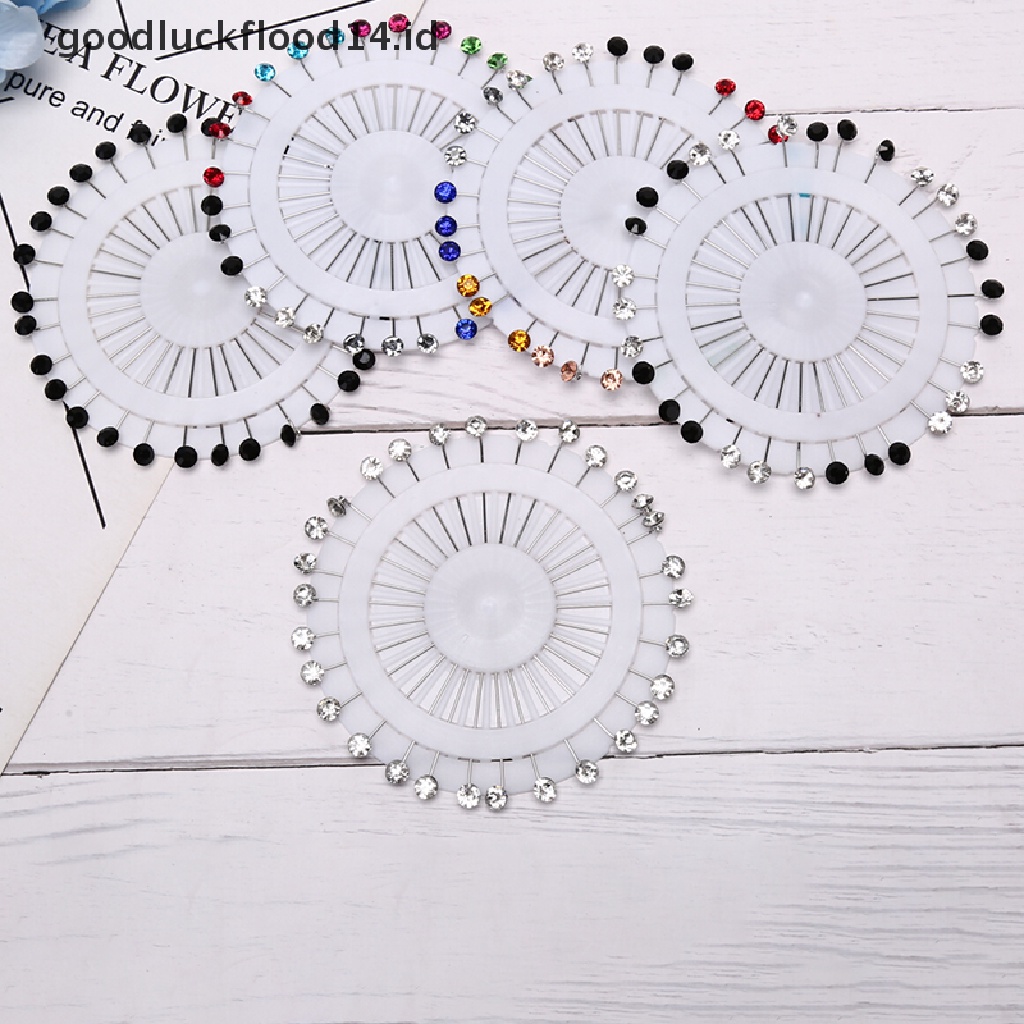 30 Pcs / Set Bros Pin Kristal Warna-Warni Untuk Membuat Dress Hijab