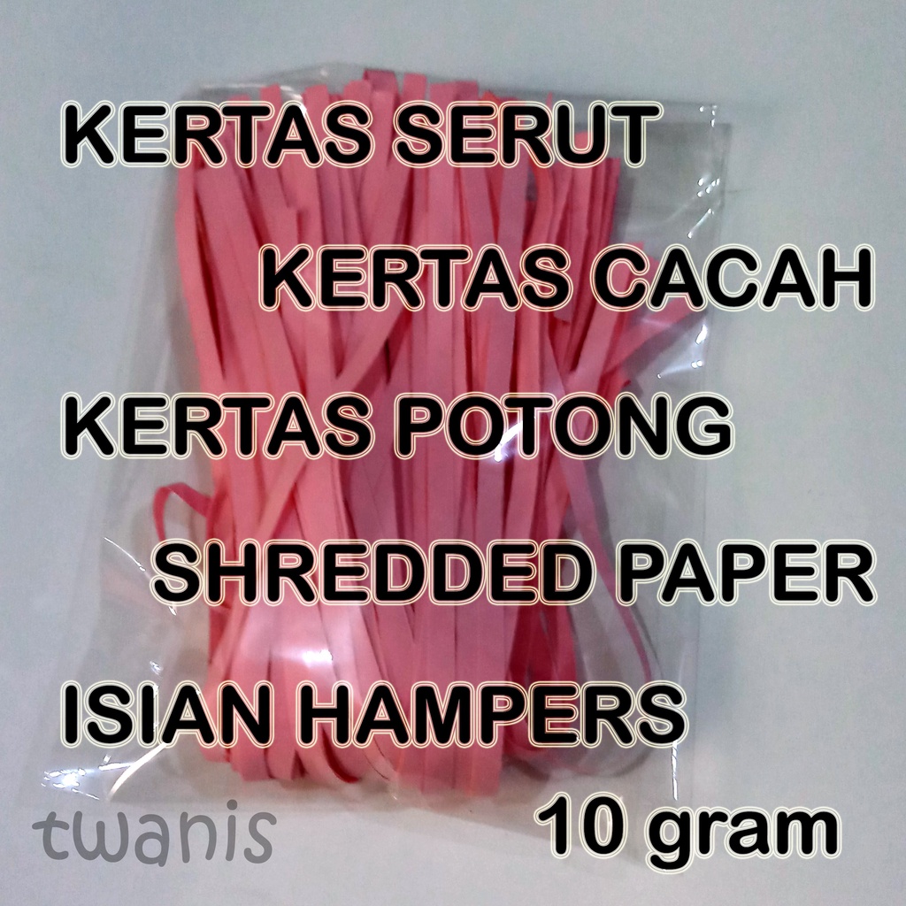 KERTAS CACAH SERUT POTONG SHREDDED PAPER ISIAN HAMPERS WARNA PINK ISI 10 GRAM KHUSUS JOGJA KIRIM OJO