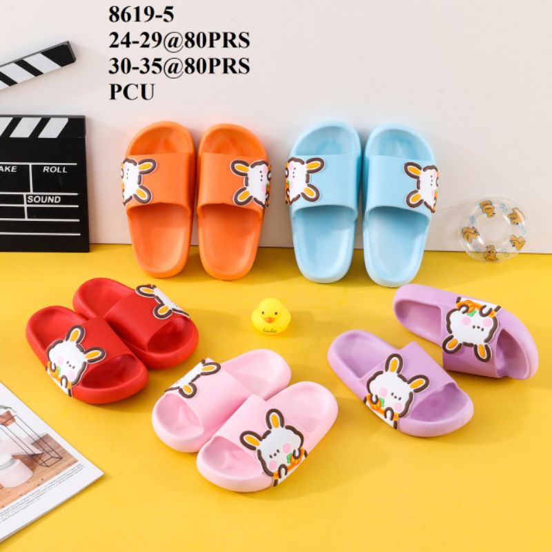 Sandal Jelly Import Anak Perempuan Original Balance 8619 Karakter Kelinci Bunny Lucu Selop Main Usia 3 4 5 6 7 8 9 Tahun Korea Terbaru