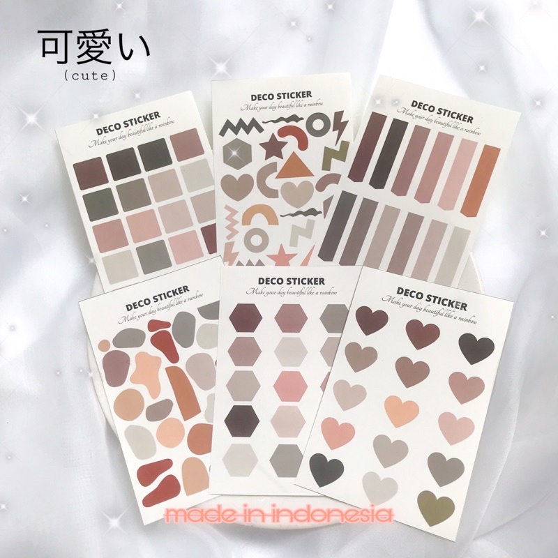 

[aisyjournal] 1Pc Sticker Pattern korean style, Stiker pola aesthetic shape cutte kawaii decor planner DIY journaling Scrapbook