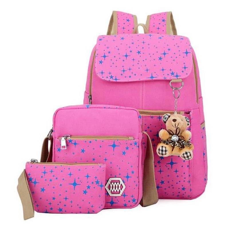 9.9 SALE Tas Ransel Anak Sekolah Karakter Motif Bintang Set 3in1 Beli 1 Dapat 3