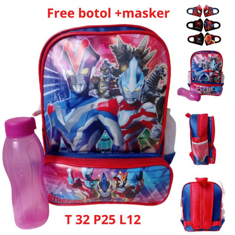 TAS KARARTER ANAK PEREMPUAN / LAKI-LAKI / SD / TK  / PAUD/ FREE BOTOL MINUM / FREE MASKER