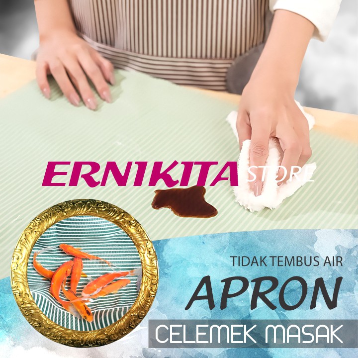 CELEMEK MASAK APRON - Anti Air Minyak Bisa Lap Tangan