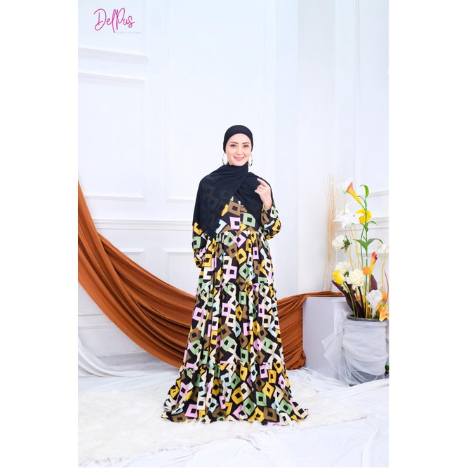 DELPUS Oneset Vcool Crop by Della Puspita Setelan Setcel One Set Pakaian Baju Tidur Wanita BAHAN RAYON PREMIUM ADEM-GAMIS VIOLA DADU