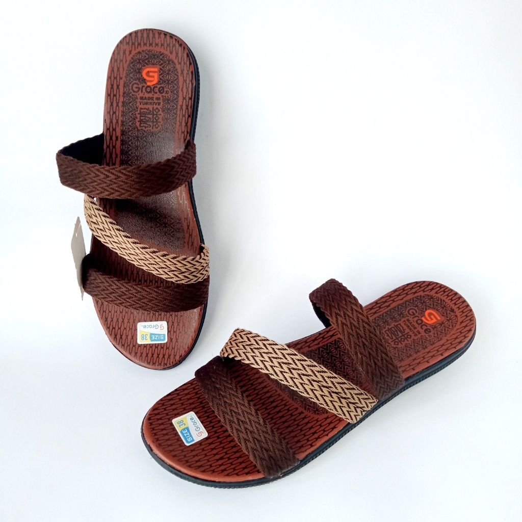 Grace CD 02 Sandal Cewek Turkey Rajut 3 Band Size 37-40