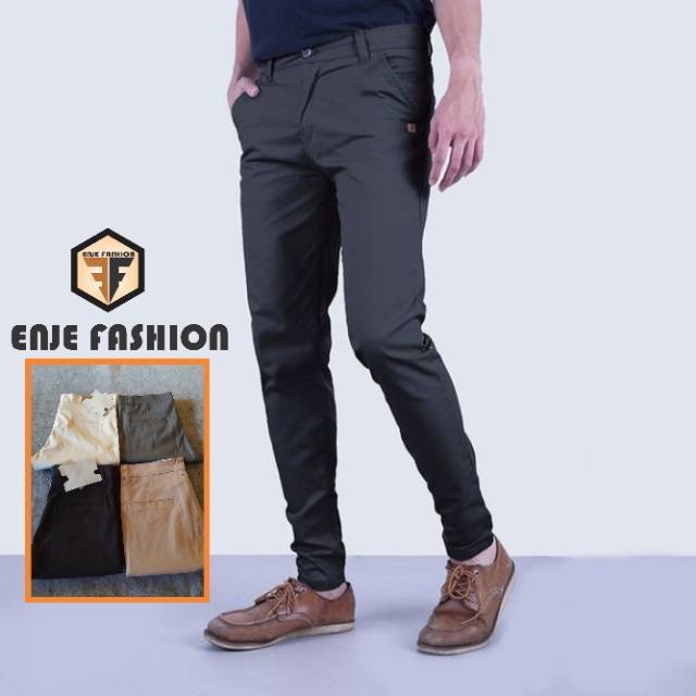 CELANA Pria SLIMFIT Panjang chino KERJA HARIAN HITAM MOCCA CELANA Pria SLIMFIT Panjang chino KERJA HARIAN HITAM MOCCA